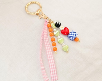 Locker Charm for School, Aesthetic Locker Decoration, Cute Bag Charm, Teen Girl Keychain, Back to School Accessory, Y2K Decor