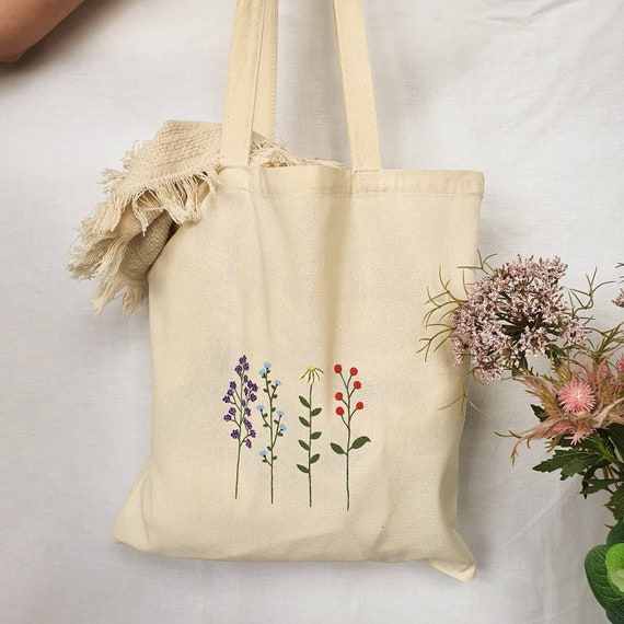 Canvas Tote Bag, Tote Bag Aesthetic, Cute Tote Bag, Floral Tote