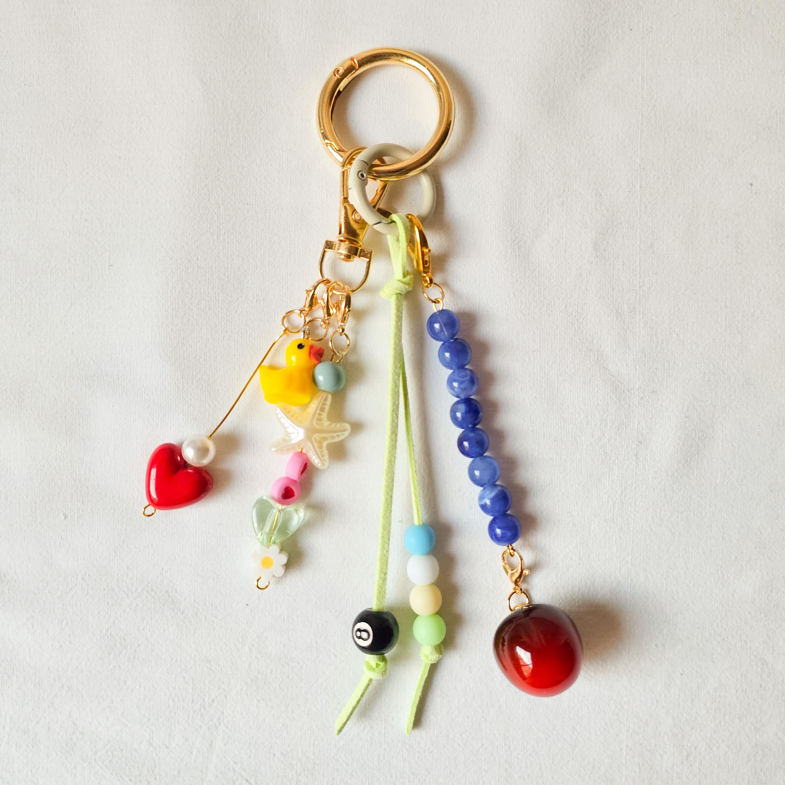 Backpack Keychain Charms, 8 Ball Charm Bag, Golden Chain Bag