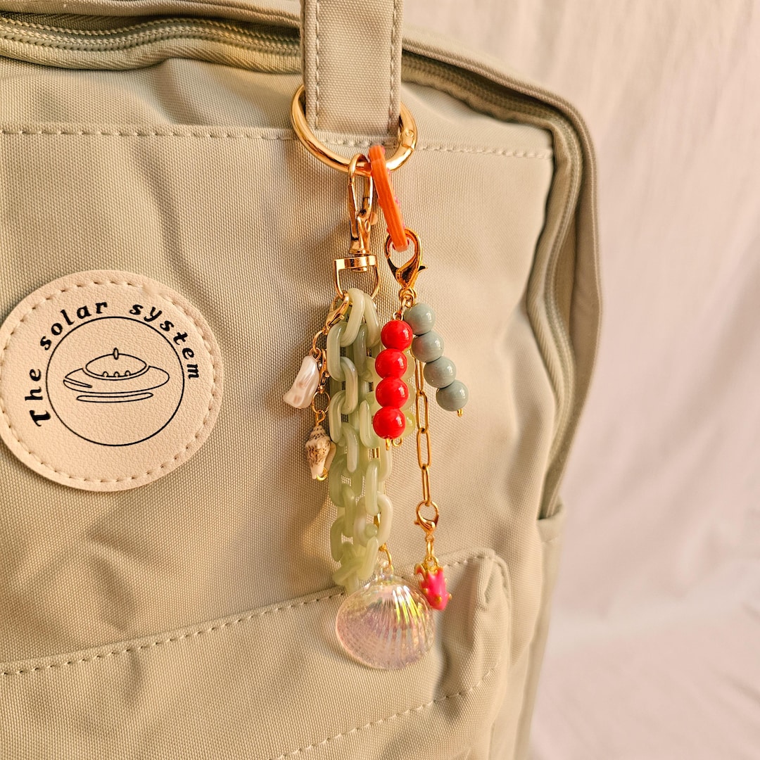 Back to School Bag Charm, Cute Shell Keychain for Girls, Aesthetic ...