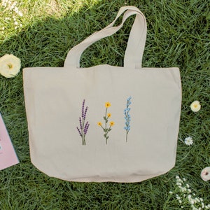 Floral Canvas Extra Large Tote Bag - Trendy Mom Gift - Shopping Bag for Women