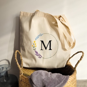 bolsa de tela personalizada, bolsa pintada a mano, bolsa de flores customizada, tote bag personalizada, bolsa decorada, regalo personalizado