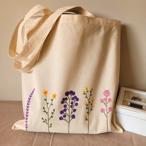 Floral Tote Bag, Floral Canvas Tote Bag, Flower Tote Bag, Tote Bag ...