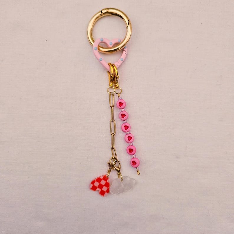 Aesthetic Bag Charm for Backpack, Cute Cassette Keychain, Pastel Purse Charm, Y2K Bag Accessory, Gift for Her image 7