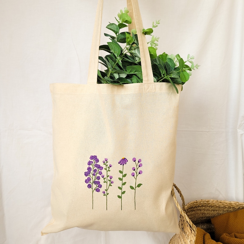 Floral Tote Bag Flower Tote Bag Floral Canvas Tote Bag Etsy