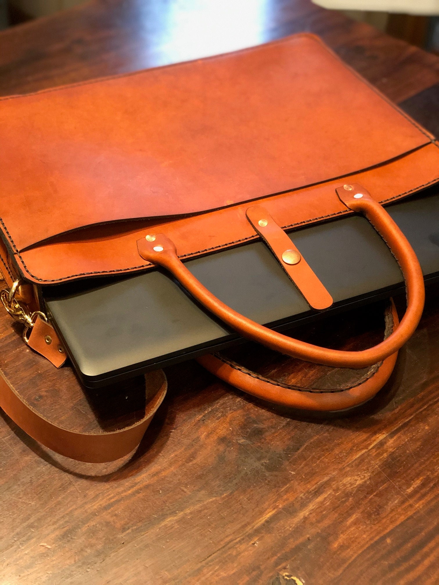 Elegant Leather Laptop Briefcase Pattern DIY PDF and SVG Etsy