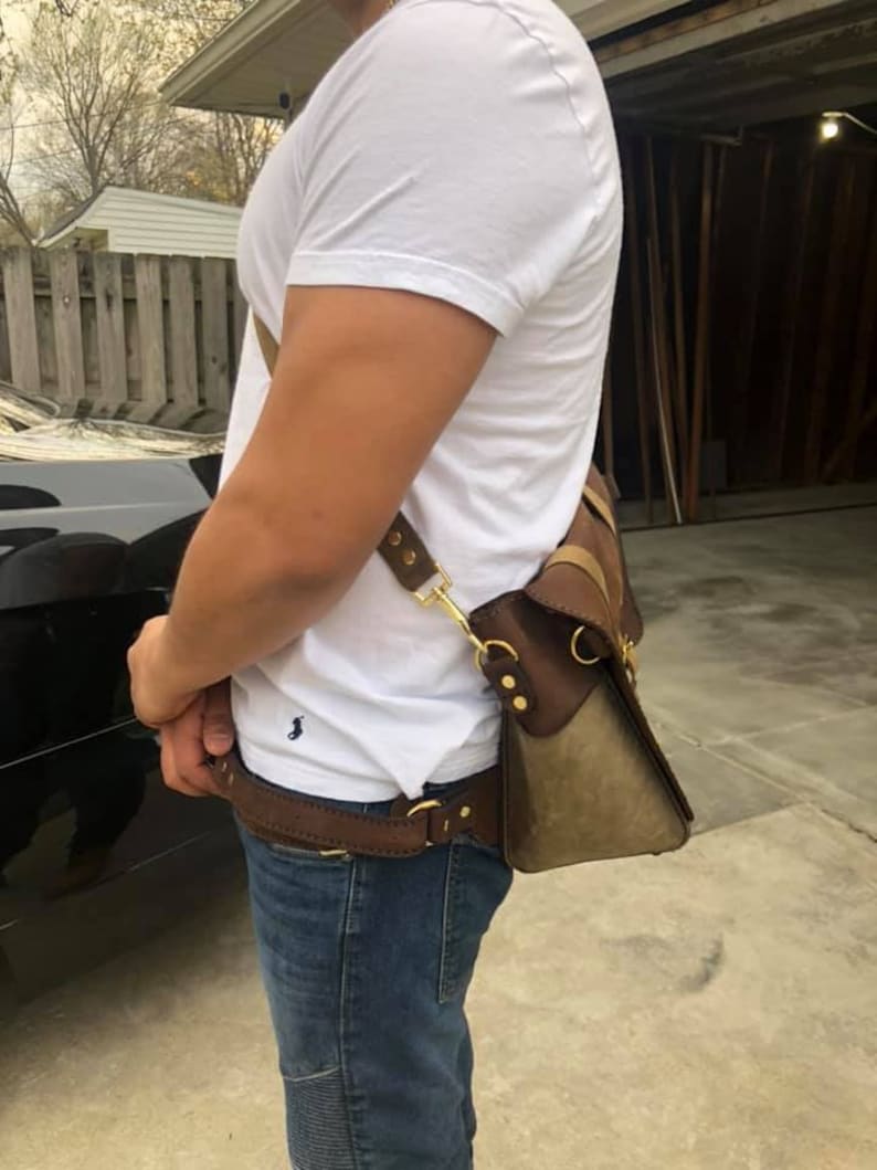 Leather Lumbar Day Pack Disc Golf Messenger Bag Pattern in Etsy