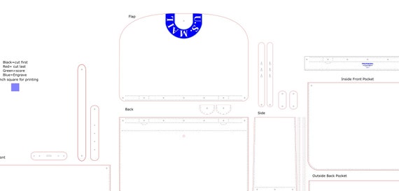 DIY Vintage Leather US Mail Bag Pattern in pdf and svg formats for