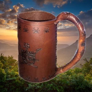 Leather Tankard/Mug Pattern in PDF and SVG formats for hand-cutting or Laser