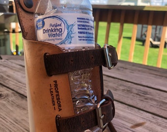 Patrón para crear una funda ajustable de cuero para botellas/latas, formatos SVG y PDF para corte láser o manual