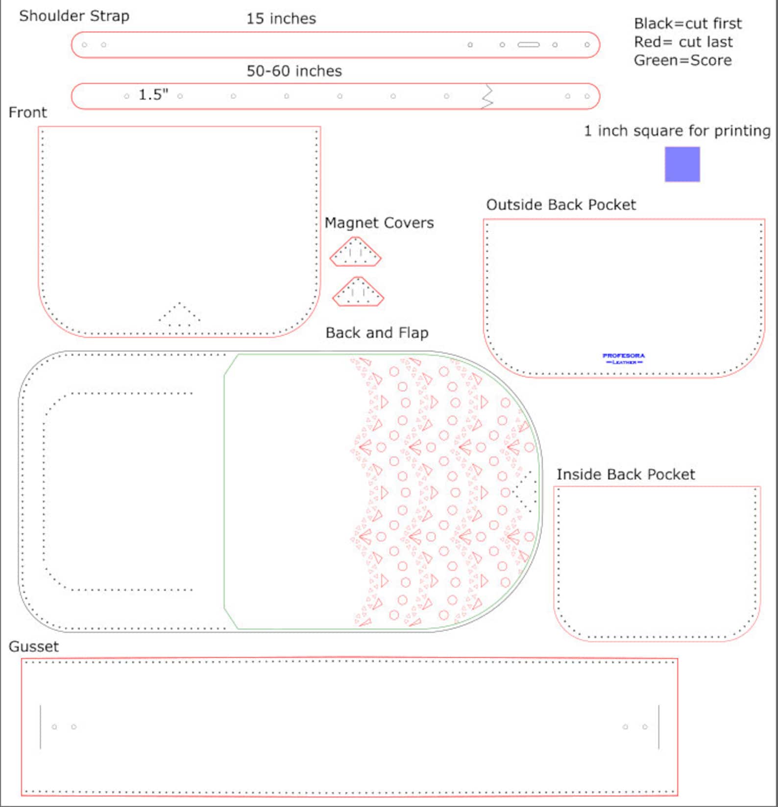 DIY Small Leather Lasered Geometric Purse in PDF and SVG Formats for ...