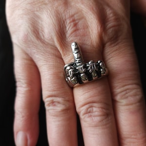 Rebel&#39;s Statement: The Middle Finger Maverick Ring