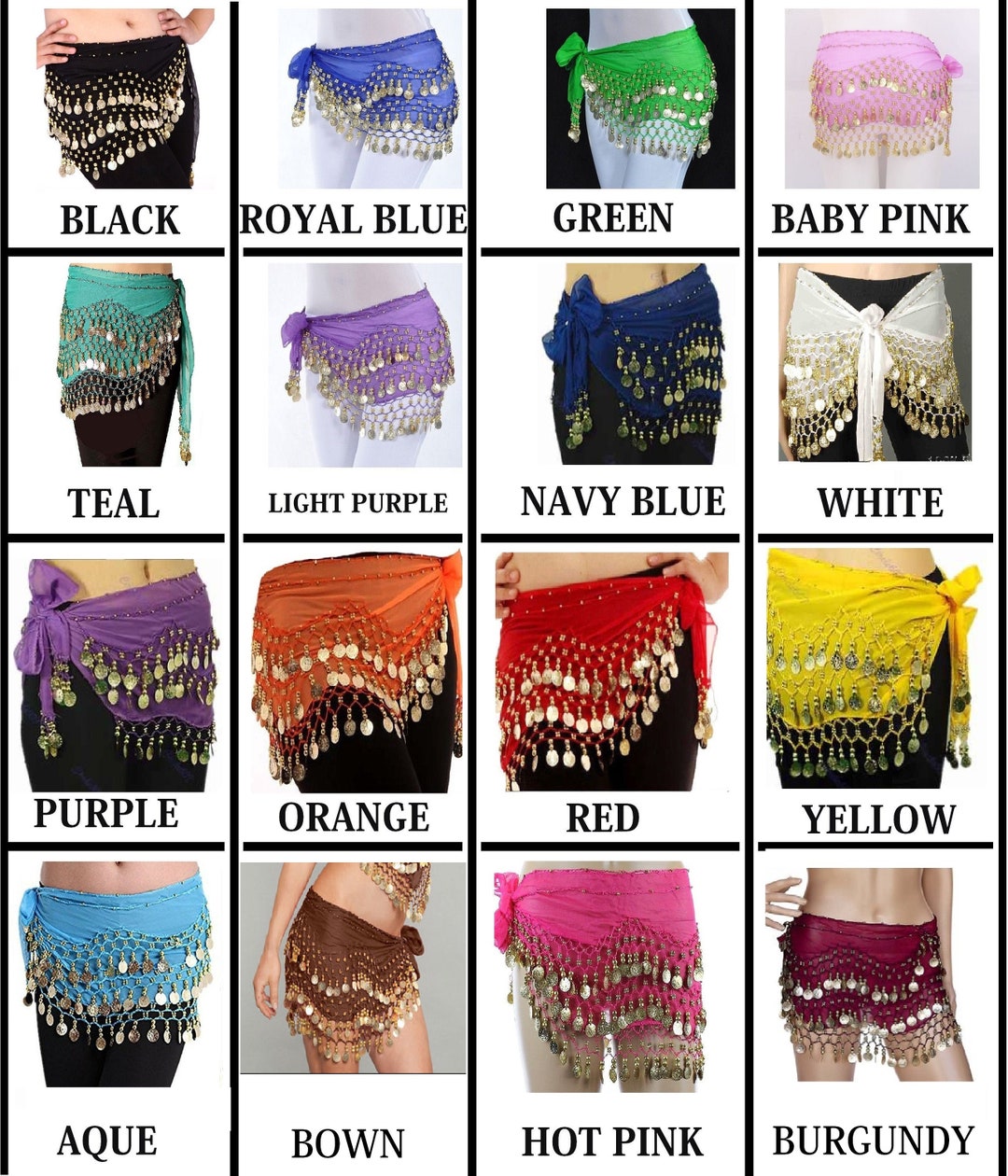 9 Colorful Belly Dancing Decorative Belts and Scarves Shop Tribal Belly Dance Belt for Women Wholesale Pack for  main image 4