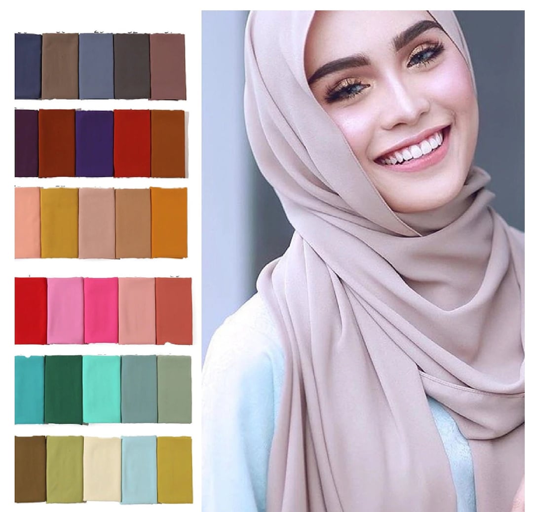 175X80 Maxi chiffon Premium Quality Plain Scarf Hijab Sarong Showl Large Silk Etsy UK