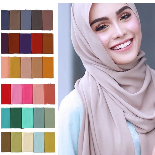 175X80 Maxi *Chiffon* Premium Quality Plain Scarf Hijab Sarong Showl Large Silk