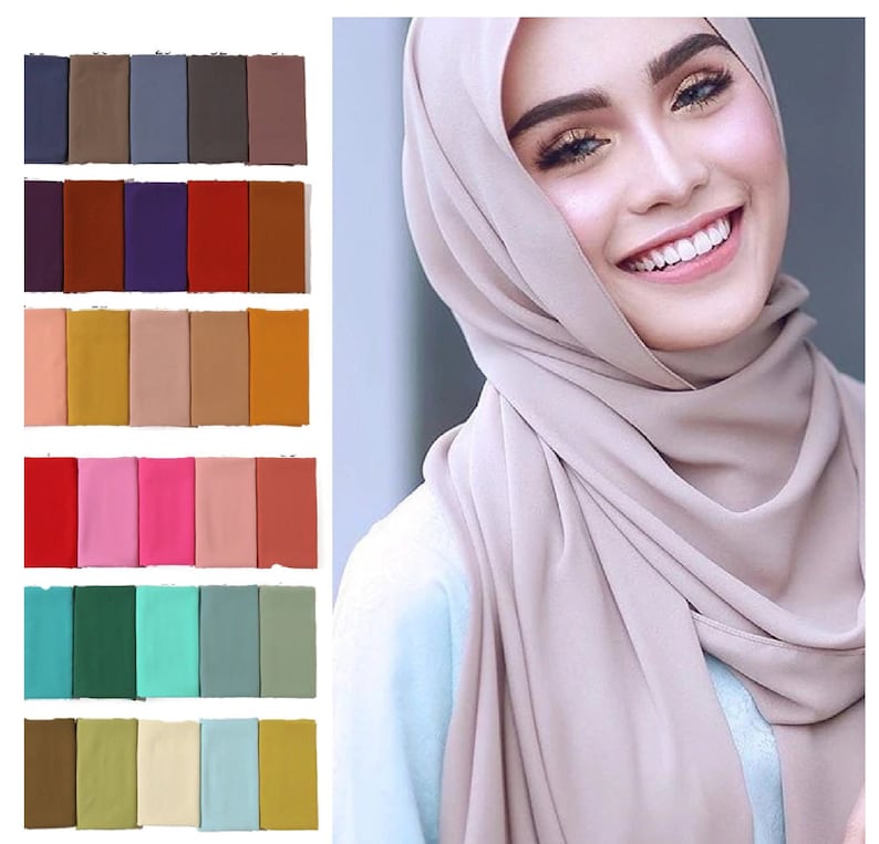 175X80 Maxi *Chiffon* Premium Quality Plain Scarf Hijab Sarong Showl Large Silk 