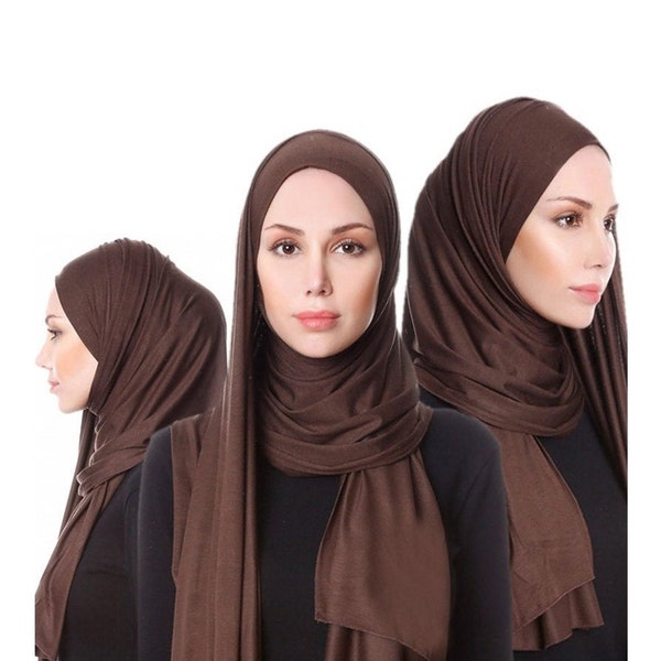 High Quality Jersey Stretchy Hijab Large Plain Maxi Scarf Shawl