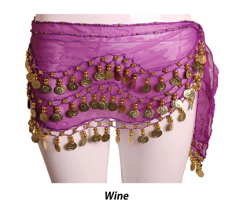 3 Rows Belly Dance Hip Scarf Wrap Belt Dancer Skirt Costume Etsy