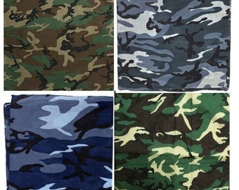 Camo Military Bandanas, Army Camouflage Headwraps, Military Head Scarves Do-rags 100% Cotton Bandanna Covers
