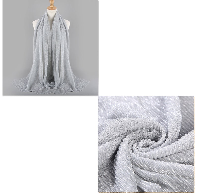 Shiny Shimmer Glitter Sparkly Plain Colour Scarf Hijab Shawl Wrap Etsy