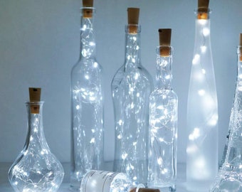 20 LEDs Silver Wine cork lights, Party Lights. 39-in & 20 Fairy Lights. Wine Bottle lights Party, Decor, Wedding (Warm White)