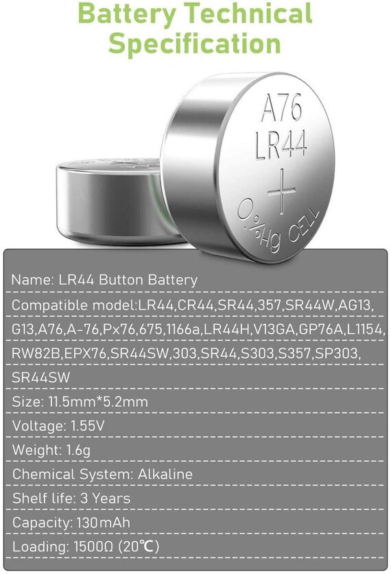 High Capacity Lr44 Batteries 40 Pack Ag13 357 303 Sr44 Etsy