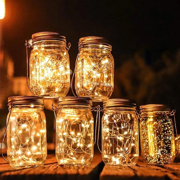 Fairy Warm White Lights with 10 or 20 LEDs,  3 or 6 ft long cooper wire , Wedding Decorations lights, LED Mason Jar Wedding Decor