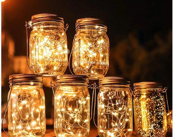 Fairy Warm White Lights with 10 or 20 LEDs,  3 or 6 ft long cooper wire , Wedding Decorations lights, LED Mason Jar Wedding Decor
