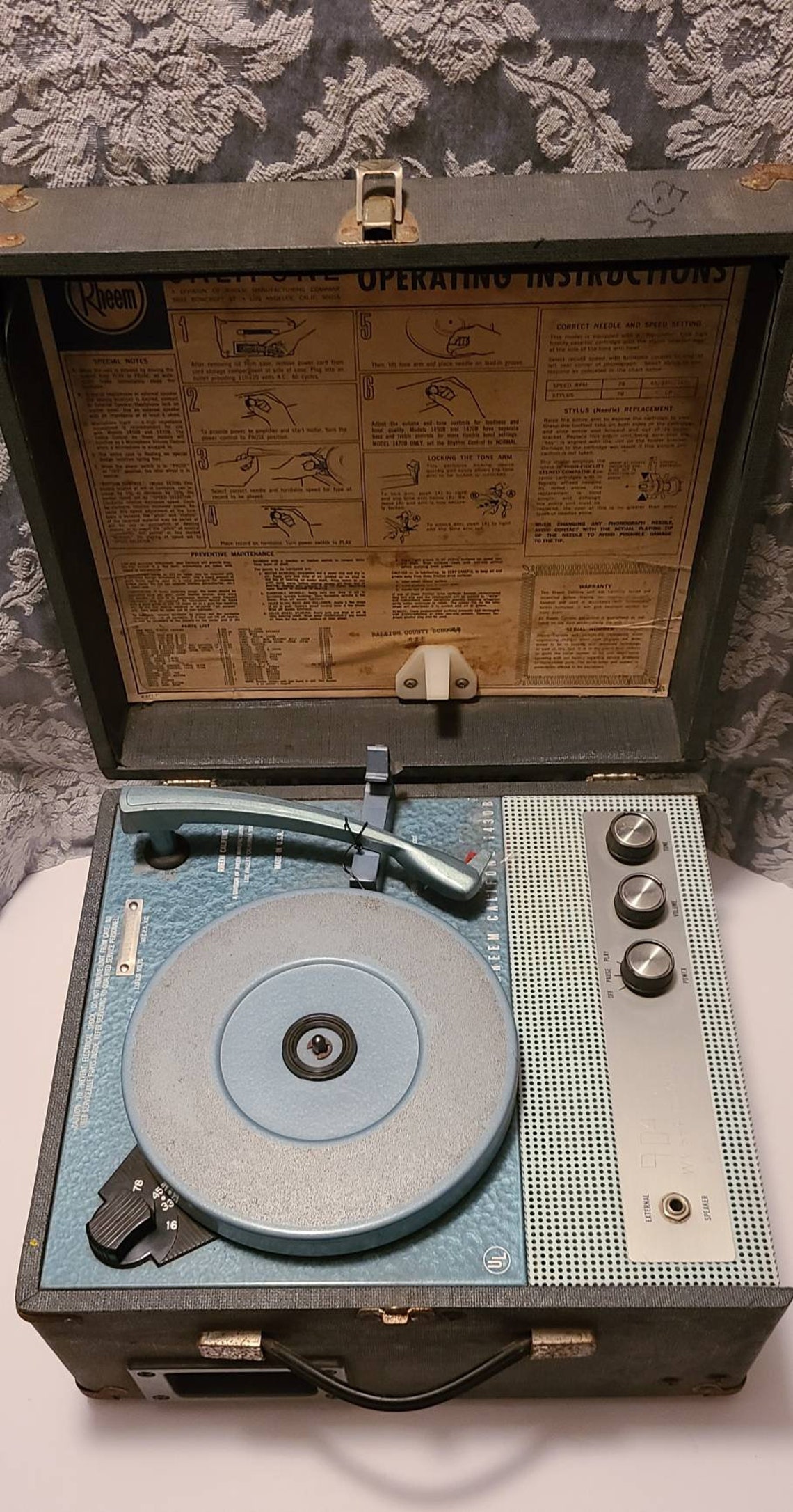 Vintage Rheem Califone Portable Record Player 1430B School Etsy