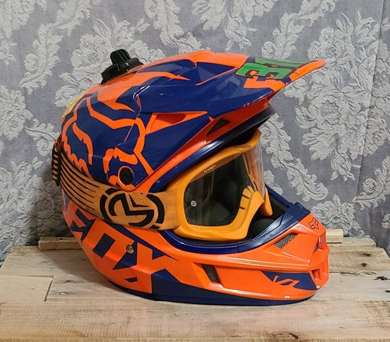 Fox Racing V1 Race Helmet Orange/blue 