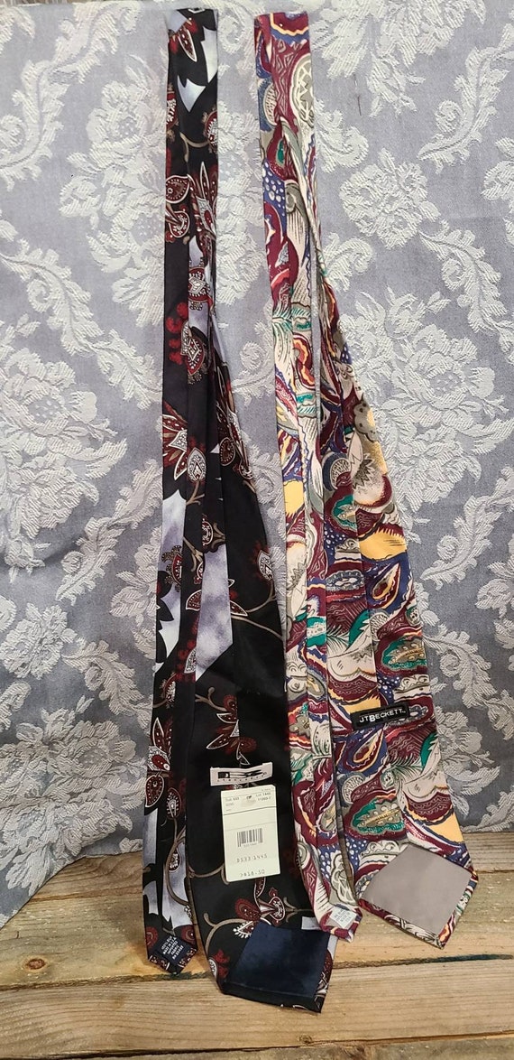 Vintage JT Beckett Silk Necktie Multicoloured Nec… - image 3