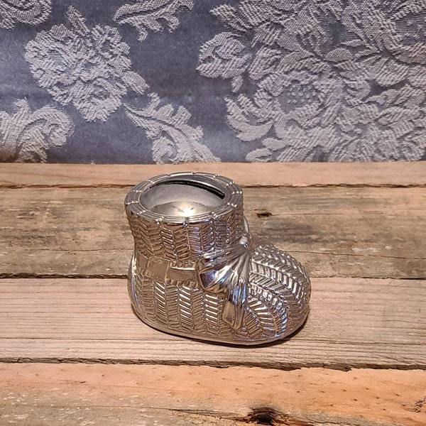 Vintage Baby Bootie Silverplate Coin Bank Vintage Piggy Bank Vintage Silverplate Bank Vintage Silverplate Vintage Coin Bank