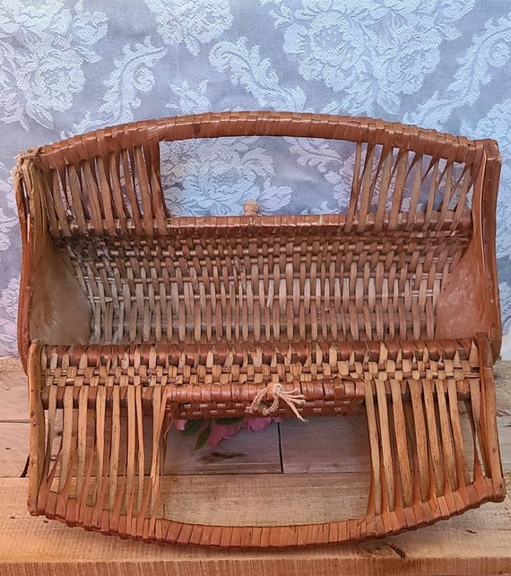 Vintage Wicker Basket Purse Vintage Picnic Basket… - image 7