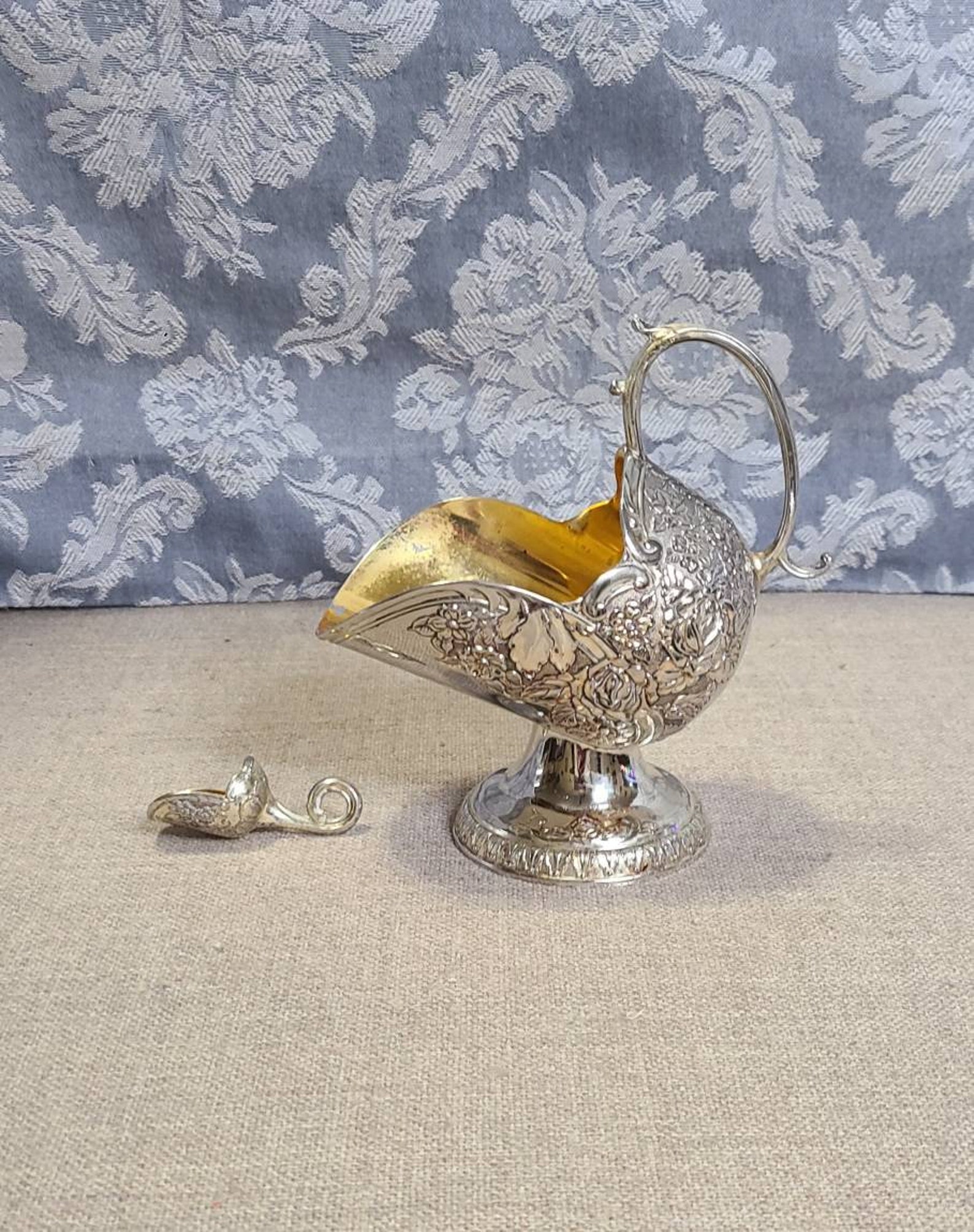 Vintage Sugar Scuttle With Mini Scoop Vintage Silver Sugar Etsy