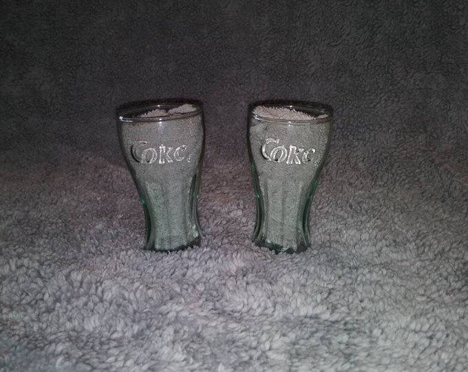 Vintage Cocacola Small Coke Glasses Green Tinge 4 1/2 Etsy