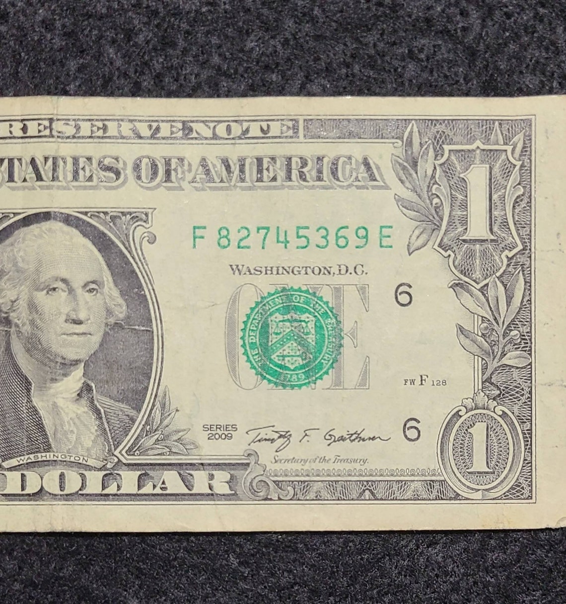 2009 One Dollar Bill Broken Ladder Misaligned Serial Number Etsy