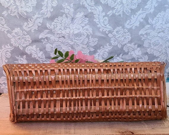 Vintage Wicker Basket Purse Vintage Picnic Basket… - image 6