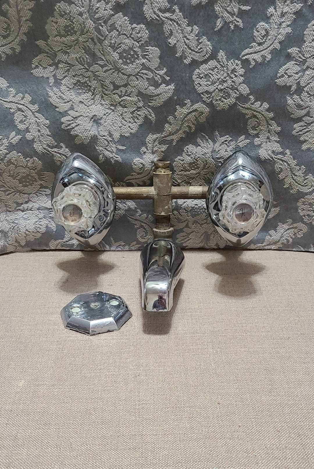 Vintage Delexdelta 1973 Bathtub Faucet With Tub Face Plate and Rough