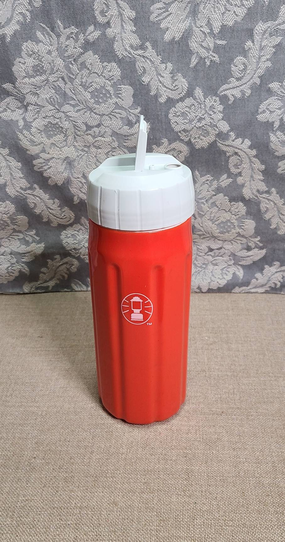 Vintage Insulated Water Bottle Coleman Tuffoams Red Foam Missing Straw 