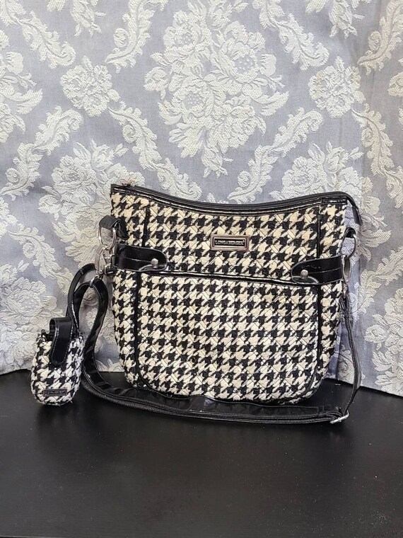 Longaberger Houndstooth Black and White Shoulder B