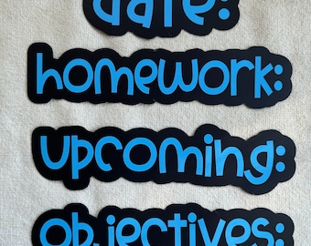 SET of White Board Custom Magnetic Labels, Whiteboard Magnet Labels, first year teacher, classroom decor, teacher gift, class setup
