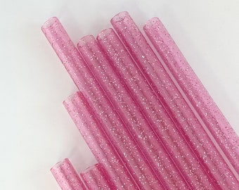 Pink Glitter Straw Cup Accessories for 40 oz 30 oz Tumbler Straw for Bachlorette Party Favor Reusable Straw Glitter Bridesmaid Gift Bag