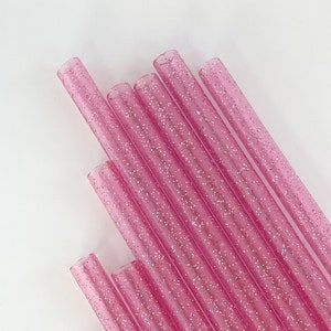 Pink Glitter Straw Cup Accessories for 40 oz 30 oz Tumbler Straw for Bachlorette Party Favor Reusable Straw Glitter Bridesmaid Gift Bag