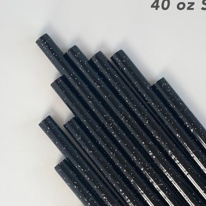 Black Glitter Straw Cup Accessories for 40 oz 30 oz Tumbler Straw for Bachlorette Party Favor Reusable Straw Glitter Bridesmaid Gift Bag