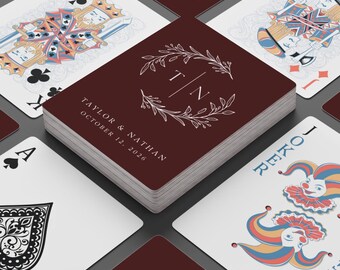 Personalized Playing Cards Wedding Favors Deck of Cards, Engagement Present Gift for Couples Custom Poker Cards, Game Night Family Gifts
