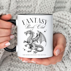 Bookish Mug Fantasy Reader Aesthetic Coffee Mug Book Club Dragon Lover Gift for Book Lover Mug Book Gift for Bookworm Mug Book Lover Gift