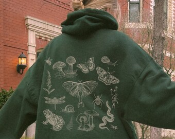 Cottagecore Sweatshirt Cottagecore Hoodie  Mushroom Hoodie Dark Academia Sweater Forestcore Clothing Goblincore Hoodie
