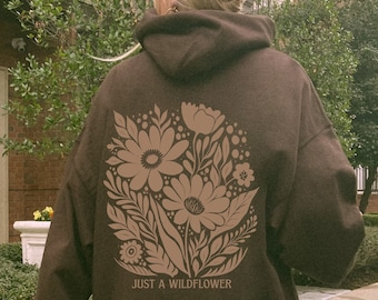 Wildblumen Hoodie Wildblumen Pullover Cottagecore Hoodie Botanische Hoodie Blume Sweatshirt Pflanze Hoodie Blumen-Liebhaber-Geschenk für Tochter