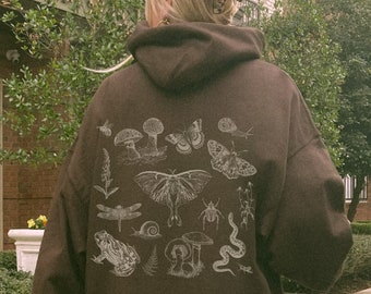 Cottagecore Sweatshirt Cottagecore Hoodie  Mushroom Hoodie Dark Academia Sweater Forestcore Clothing Goblincore Hoodie