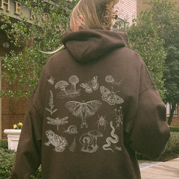 Cottagecore Sweatshirt Cottagecore Hoodie  Mushroom Hoodie Dark Academia Sweater Forestcore Clothing Goblincore Hoodie